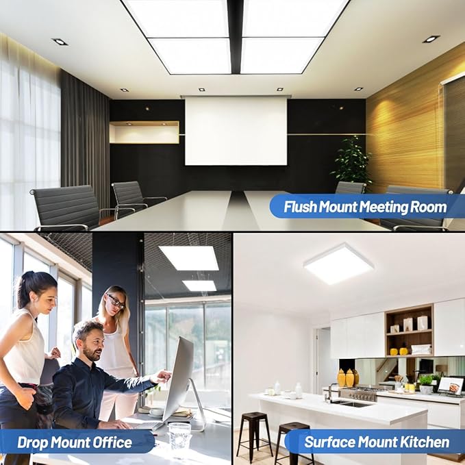 Allsmartlife 2x2 LED Flat Panel Light 6-Pack, 0-10V Dimmable, 5CCT 3000K-3500K-4500K-5000K-6000K, MAX 60W/7200 Lumens, Back-Lit 2x2FT LED Panel Drop Ceiling Light Fixtures, 100-277V 50/60Hz
