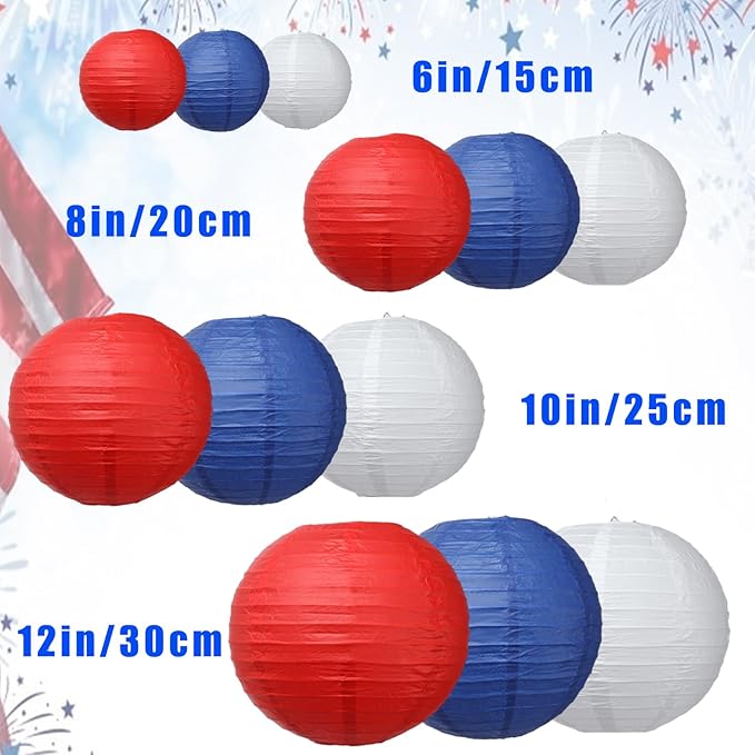 colorful paper lanterns (Red-Blue-White)