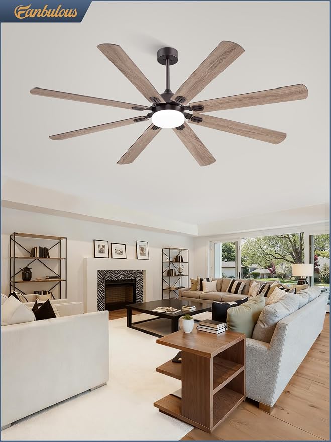 Fanbulous 72 Inch Outdoor Ceiling Fans with Lights,Oil Bronze | Modern,6 Speeds,3CCT,Timer,Remote Control,Quiet Reversible DC motor,Large,8 Double-sided Blades,Easy Installation