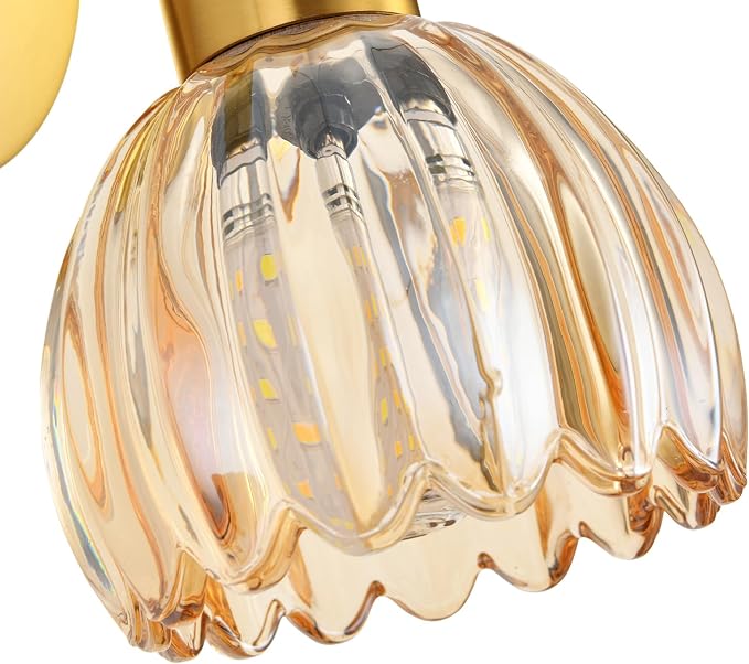 Wall Sconces Vintage Fixture Light, Vanity Lights for Bathroom, Modern Wall Light Fixtures, Metal Sconces Wall Lighting with Glass Shade, Farmhouse Wall Lamp for Bedroom Living Room