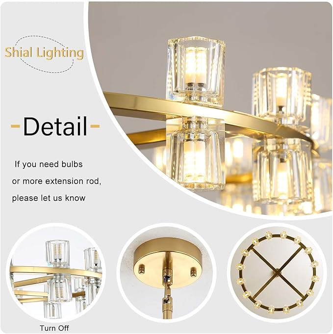 Dia 40" Gold Large Wagon Wheel Chandelier, 40-Lights Farmhouse Pendant Light Fixture, Round Rustic Hanging Lighting for Dining Room Kitchen Island Foyer Entryway