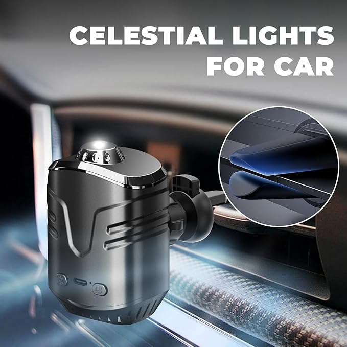 Star Lights for Car, Star Projector with Air Freshener, Ceiling Ambient Light with 6 Scents, Auto On/Off, Vent Clip Accent Light with Diffuser