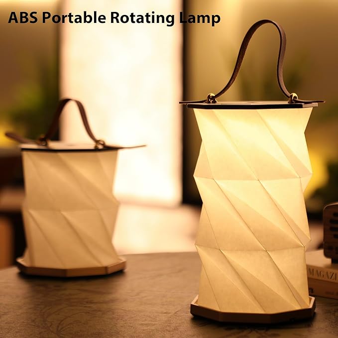 Mothers Day Gifts -Gift for Mom, Portable Folding Table Lamp - Dimmable, Collapsible Paper Lantern for Camping, Emergency & Home Decor, Gifts for Women(Black)