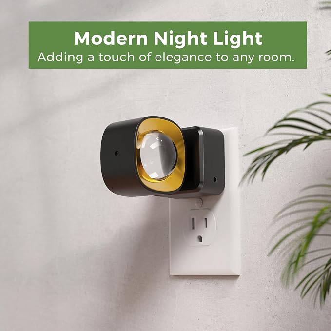 L LOHAS LED Night Light Projector, Night Lights Plug into Wall Light Sensor | Dusk to Dawn Sensor, Rotating Plug in Nightlight, Daylight Dimmable Nightlights for Bathroom, Hallway, Gaming Room,1 Pack