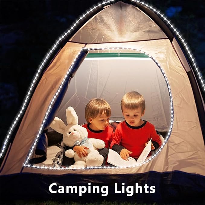 QITONG Solar Rope Lights, 2 Pack Each 33ft 100LED String Light Outdoor Waterproof, 8 Modes Fairy Lights in Clear Thin Tube