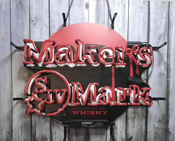 Neon Signs Beer Bar Bedroom Compatible For inin Makers Mark Light Sign Glass Neon Signs for Office Hotel Pub Cafe Man Cave Neon Light Art Wall Lights 24 X 20 Inches