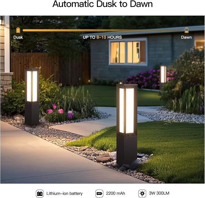MVBT 31.5" Solar Pathway Lights Outdoor, Dusk to Dawn Landscape Path Lights | IP65 Waterproof Bollard Light Outdoor, 3000K Solar Lamp Path Light, Commercial Pathway Lighting for Driveway Garden Walkway