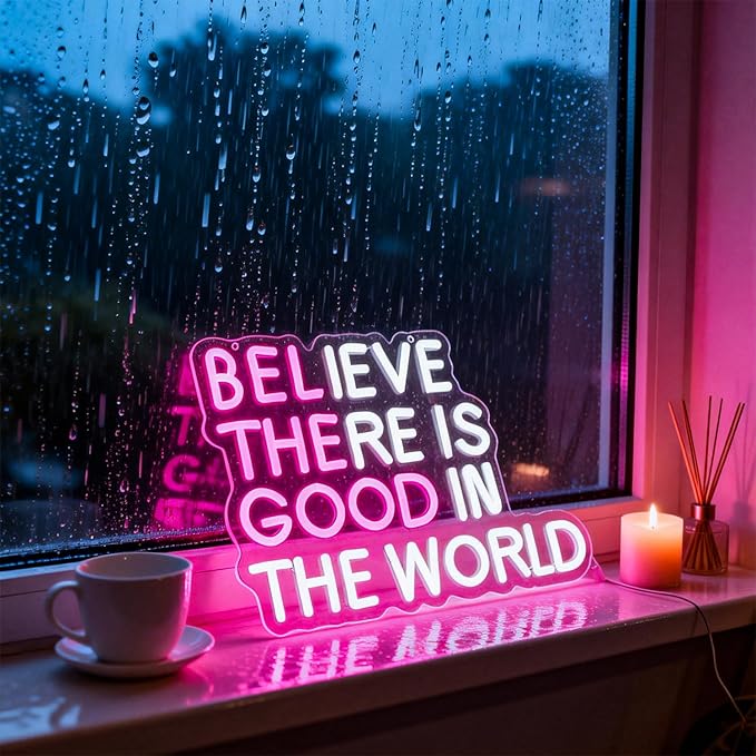 Whfobfe Positive Neon Sign Led Neon Lights Signs for Wall Decor USB Powered Led for Room Decoration Home Game Room Bar Party Decor