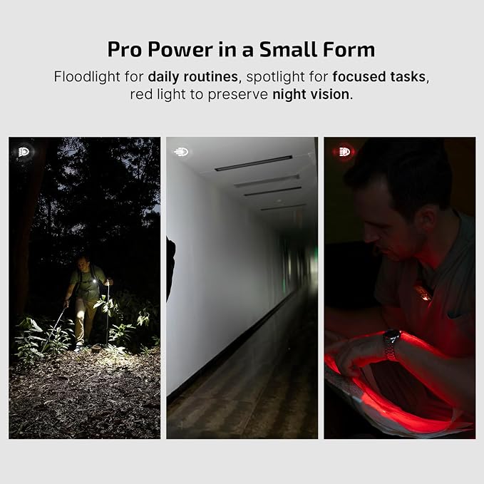OLIGHT Oclip Pro Rechargeable EDC Clip-on Flashlight, FS Red | Red Light, 500 Lumens Floodlight, Spotlight, Pocket-Sized, USB-C Charging, Magnetic, for Work, Signaling, Outdoor or Home Use