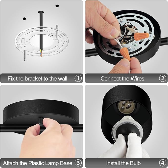 BoostArea 2-Light Led Track Lighting,Black Ceiling Lighting Fixtures,Wall Sconces Ceiling Spotlight with Foldable Light Arms for Kitchen, Closet, Bedroom,GU10 Socket, Bulbs Not Included