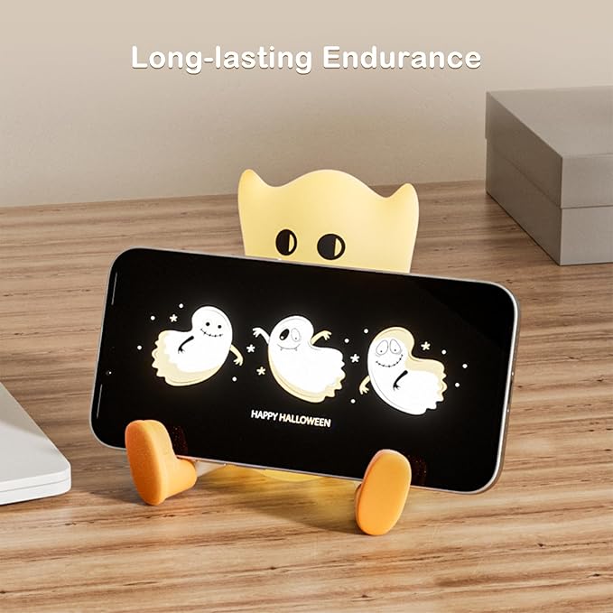 Eelexa Night Lights for Kids: Cute Lamp Rechargeable Toddler Baby Night Light with Timer, Adjustable Brightness, Ideal Holiday Season Gift Choice Halloween Home Decors (Silicone Ghost Lamp)