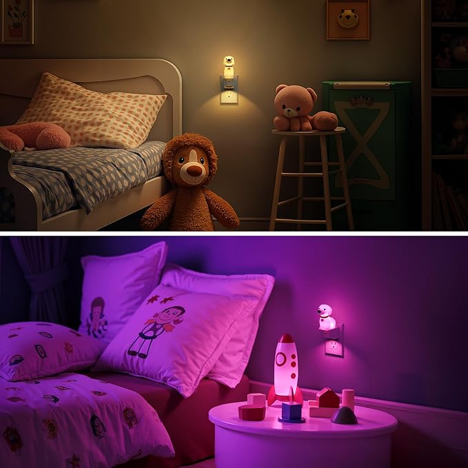L LOHAS LED Night Light for Kids,3D Cute Puppy Night Lights | Dachshund with Dusk to Dawn Sensor, RGB+Soft White 3000K,Dog Night Light,Birthday Gift Nightlight for Kids