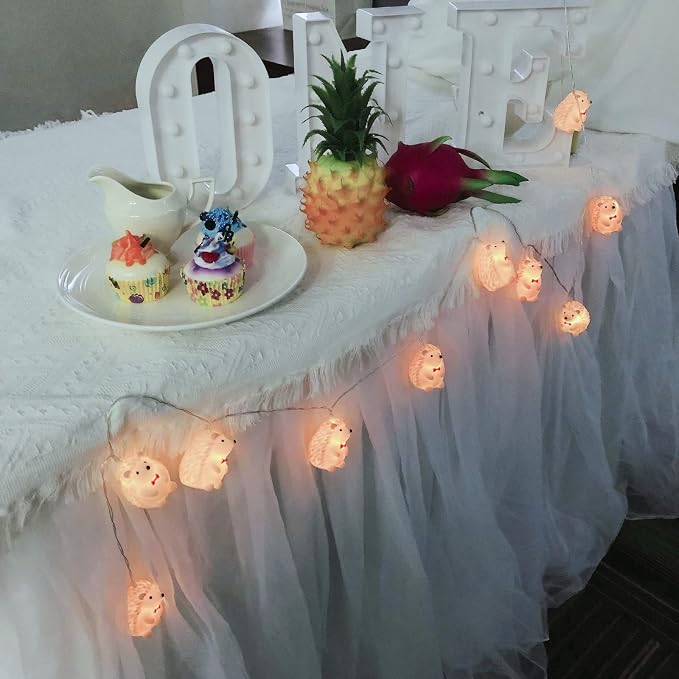 Hedgehog String Lights 5.4ft 10 LED Pets Fairy Llights Battery Operated Animal Night Lights for Children Bedroom Home Holiday Decortion (Hedgehog, 1.65m/10LED)