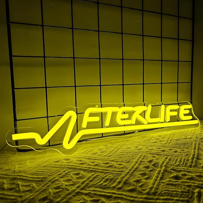 Ajoyferris Cyberpunk Neon Sign Game Led Sign for Wall Decor Shooting Games Neon Light for Gaming Room Man Cave Bedroom Decoration Afterlif Neon Light Sign for Teen Boys