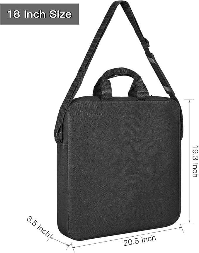 18" Ring Light Photography Carrying Bag, Tripod Stand Protective Case/18 19 Inche Circle Round LED Carrying Case for Neewer EYONMÉ UBeesize Selfie Ring Light-Black