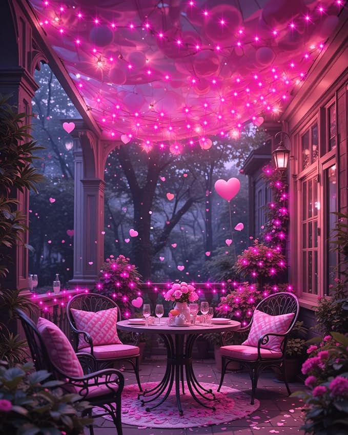Smart Fairy Lights 2 Pack Total 66Ft 200 LED Twinkle String Lights with Remote & APP Control, Color Changing USB Fairy Lights Music & Mic Sync for Valentine's Day Holiday Party Decor