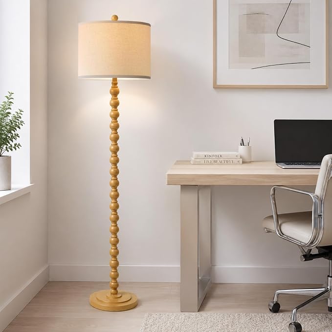 Floor Lamps for Living Room, Adjustable Color Temperature Standing Lamp, | Vintage Farmhouse Floor Lamp with Rotary Switch, Rustic Resin Tall Lamps for Living Room, Bedroom, Office, Corner