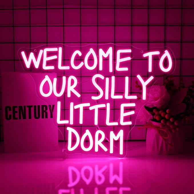 Welcome To Our Dorm Neon Sign Led Neon Lights Neon Signs for Wall Decor Light Up Sign for Birthday Party Club Gift