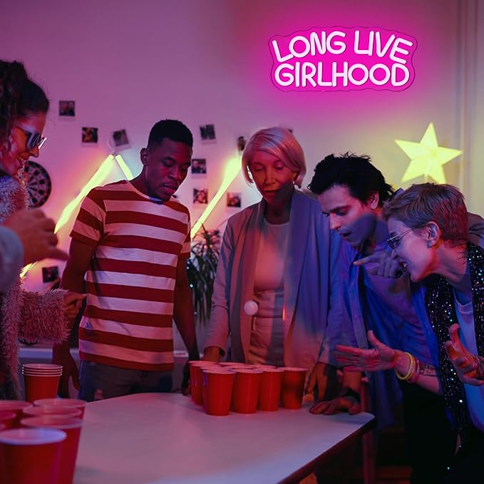 Long Live GirlHood Neon Sign, Dimmable LED Pink Rodeo Girl Quote Neon Light Kids Wall Art, USB Powered for Classroom Nursery Kids Room Decor Birthday Party Teens Girls Gifts(11.8 * 5.1in)