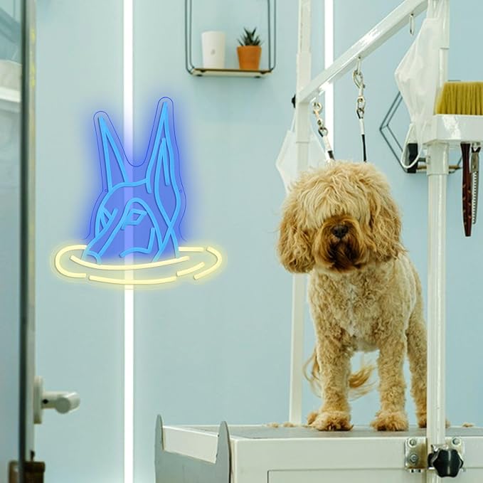 Doberman Dog Neon Sign for Wall Decor Usb Powered Doberman Swimming Led Light Sign Cool Neon Dog Light for Cafe Pet Shop Bar Birthday Party