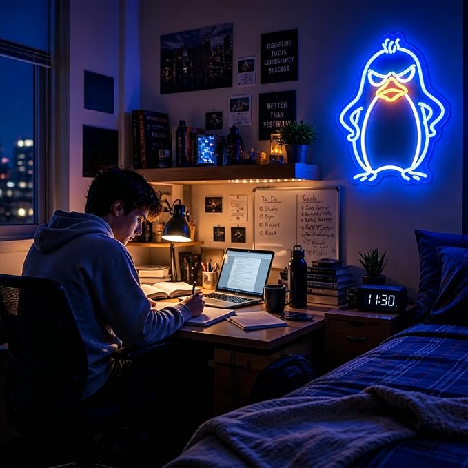 Penguin Neon Lights Signs Neon Sign Led Sign Light for Wall Decor | Penguin Neon Sign for Room Decor,Man Cave Decoration,Dormroom,Wall Decor,Gift,5V USB Powered