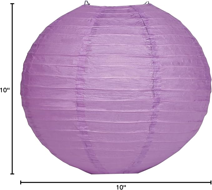 Pack of 3 Round Paper Lanterns Lamp Wedding Birthday Party Decoration (Lilac, 14"/35CM)