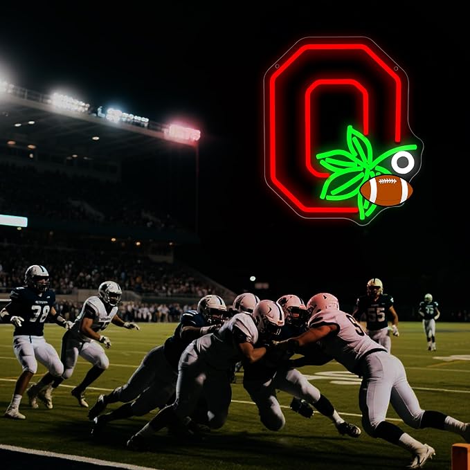 University Neon Sign for Wall Decor Football Neon Light for Man Cave | Dimmable University Led Sign for Fans, Bedroom, Dorm, Game Room,Bar Party Decor, Birthday Gifts for Men 12.9*10.9In