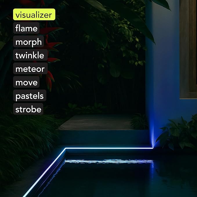 LIFX Supercolor Neon Flex Outdoor Smart Rope Light, 16ft RGBW LED Strip with Polychrome Technology, 60 Addressable Zones, Bendable Silicone, Wi-Fi, Works with Alexa, Google, HomeKit, LFXNEON16/WP