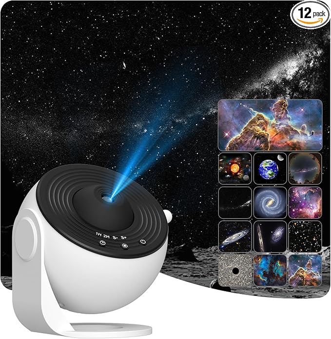 Planetarium Star Projector,Galaxy Projector for Bedroom,Ultra Clear Galaxy Night Light with 4K Replaceable 13 Galaxy Discs 360 Degree Rotation Real Sky Light for Kids Room Birthday Valentines Gift