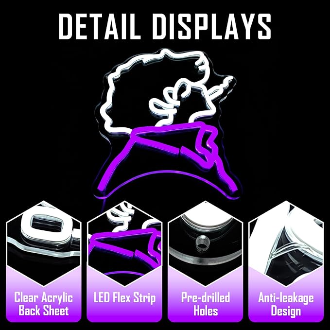 Anime Cowboy Neon Sign Japanese LED Sign Neon light Sign for Wall Decor Light Up Signs for Bedroom Gamer Room Man Cave Neon Lights for Boys Gifts