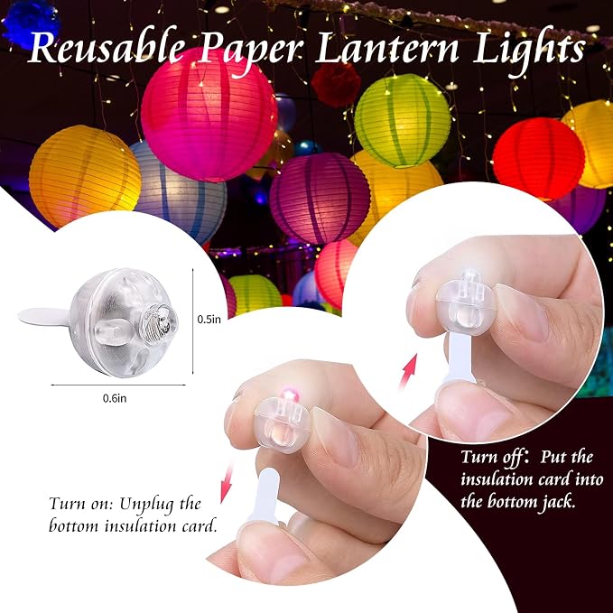 100pcs Balloon Lights Mini Led Lights Round Long Standby Time Paper Lantern Balloons Lighting for Birthday Party Christmas Halloween Decoration (Pink, 100 PCS)