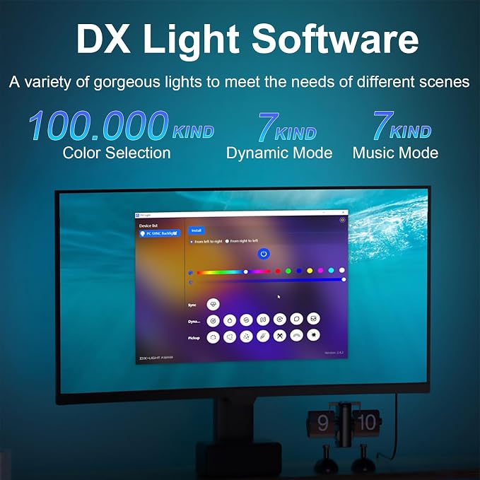 MIHEAL Gaming Monitor Light, Backlight with Screen Color sync Effect for 27inch Computer Monitor, Compatible with Windows