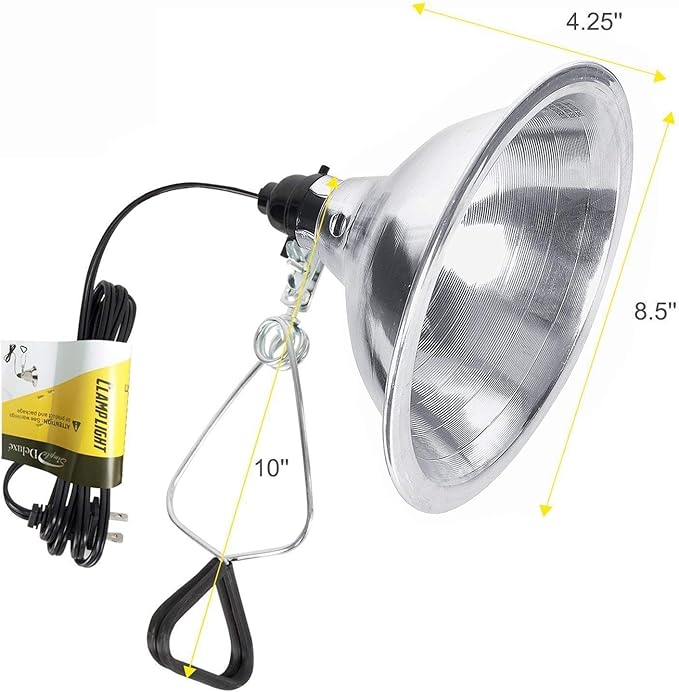 Simple Deluxe Clamp Lamp Light Socket with 8.5 Inch Aluminum Reflector, Suit for Max 150 Watt Lamp (No Bulb Included) with 18/2-Gauge 6 Feet Cord, 4-Pack