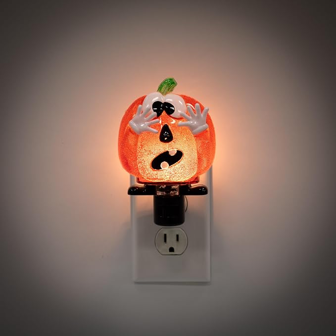 Creative Hobbies Silly Pumpkin Halloween Night Light - Includes 5W C7 and Rotational Socket with On/Off Switch