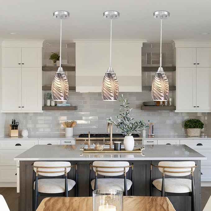 Viinew Mini Glass Pendant Light,1-Pack Gray Marble Glass Hanging Light | 4.72" with Handblown Glass Oval Chadelier,Glass Ceiling Pendant Light for Dining Room Kitchen Island Cafe Foyer