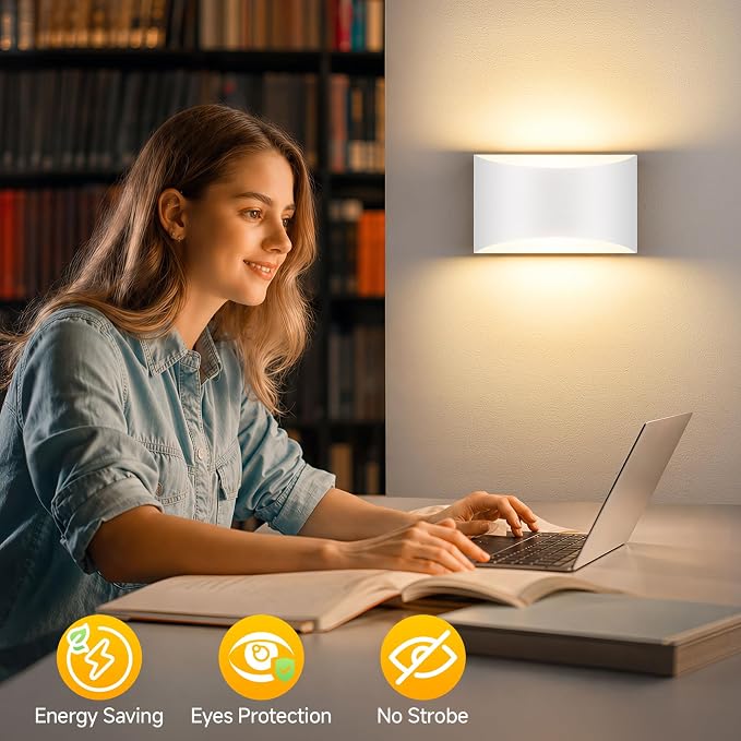 Battery Operated Wall Sconce Set of 2, Rechargeable Wall Lights | White Wireless Wall Mount Lights 3000K Bulbs, Touch & Remote Control, Clear Glass, Cordless Dimmable Indoor Lamp for Bedroom