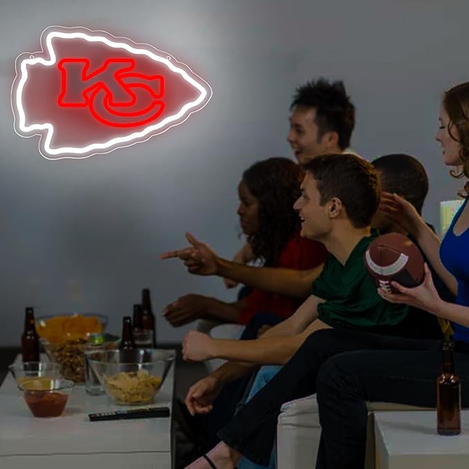 Football Neon Sign for Wall Decor Football Led Neon Light for Man Cave Birthday Gifts for Rugby Fans Dimmable Rugby Team Light Up Sign for Party Club Dorm Bar Decor Size16.1 * 10.6In(ZYLD144)