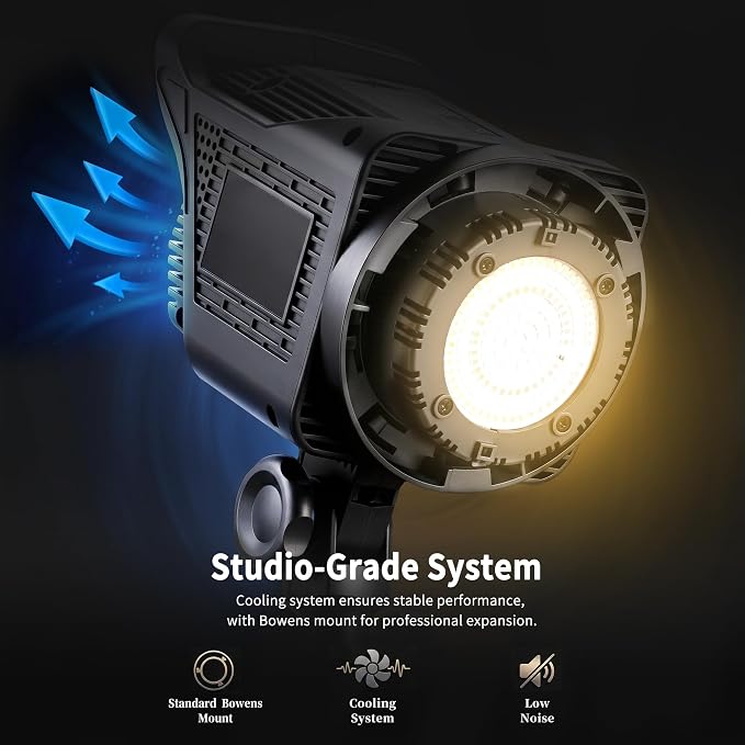 Niceveedi Softbox Lighting Kit, 2700-6500K LED Photography Lighting with 16.5” Quick-Release Softbox/Bowens Mount/Cooling System/Remote/Tripod, 90W Video Light for Video Recording/Streaming/Portraits