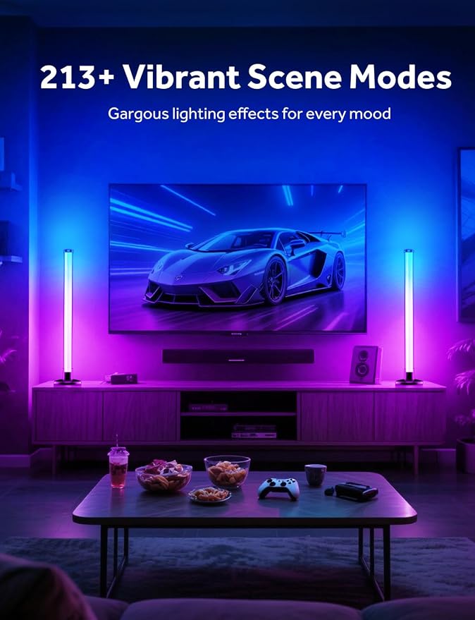 Smart LED Light Bars, Gaming Lights RGB Light Bar for Room, 16 Million Colors TV Backlights, Music Sync, App & Remote Control Ambient Lighting for PC, Room Decorative Mood Lights