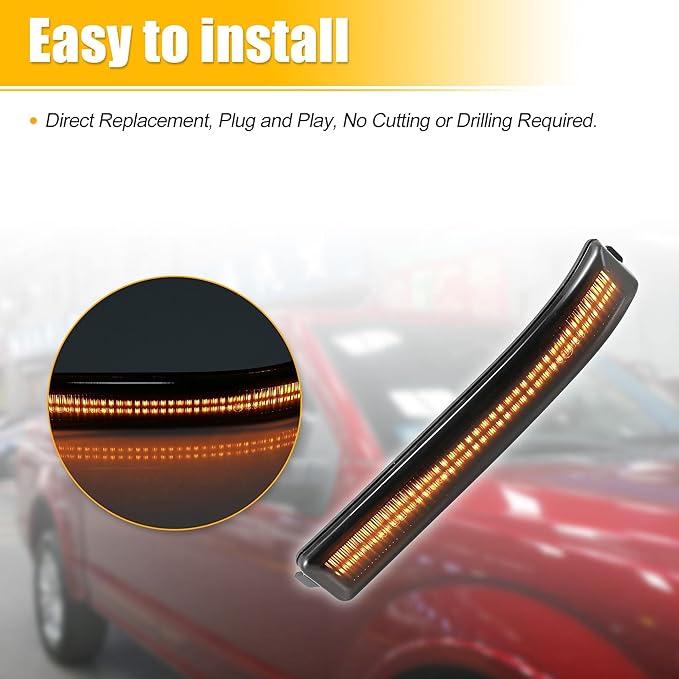 X AUTOHAUX LED Turn Signal Light Assembly for Ford F-150 2009-2014 9L3Z-17E749-AA Rear View Mirror Side Marker Lights Reflector Indicator LED Turn Signal Lamp Assembly Amber Light 2pcs