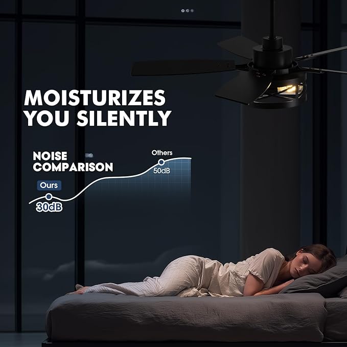 42-Inch Farmhouse Flush Mount Ceiling Fan with Light Vintage Wood-Grain Quiet High-Power APP + Remote. Ideal for Indoors Bedrooms, Living Rooms Patios.