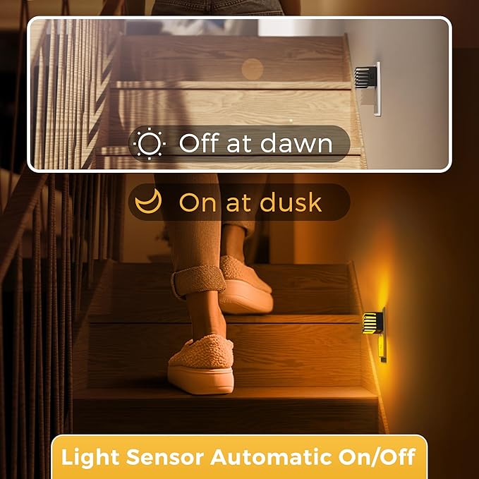 L LOHAS LED Night Lights Plug into Wall, 2 Pack Modern Night Light with Dusk to Dawn Sensor, Dimmable Plug in Night Light, Adjustable Brightness, for Bedroom Bathroom Hallway