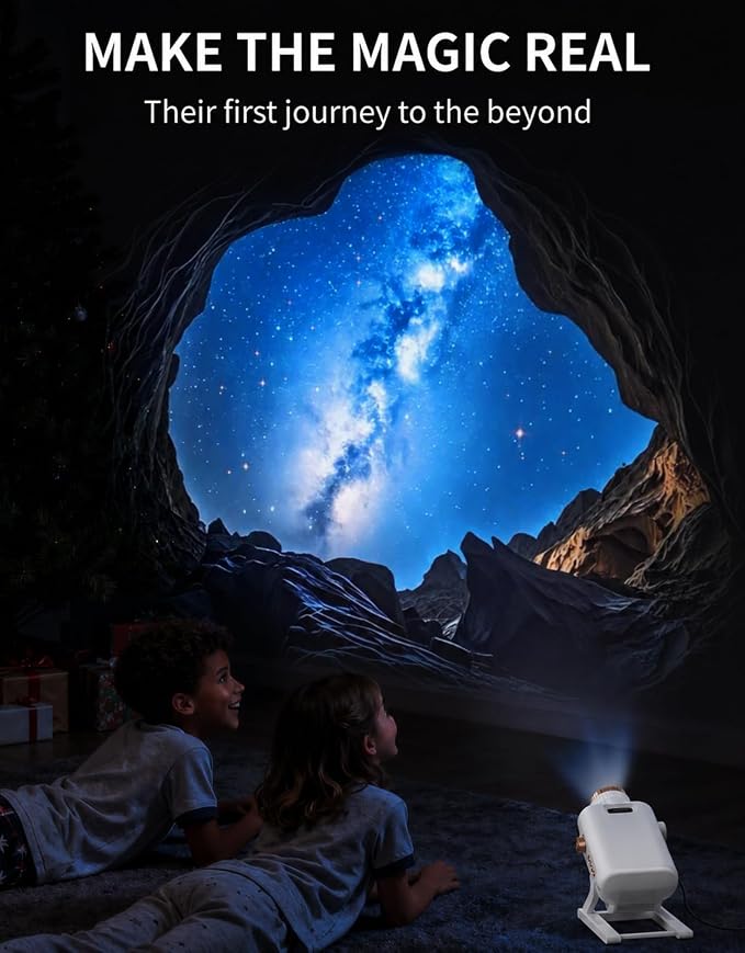 3D Galaxy Projector, Star Projector,60 Scenes, Bluetooth Speaker & Timer | 500" HD Giant Screen Projection, Stylish Bedroom & Kids' Room Decor, Great Birthday & Holiday Gift Choice