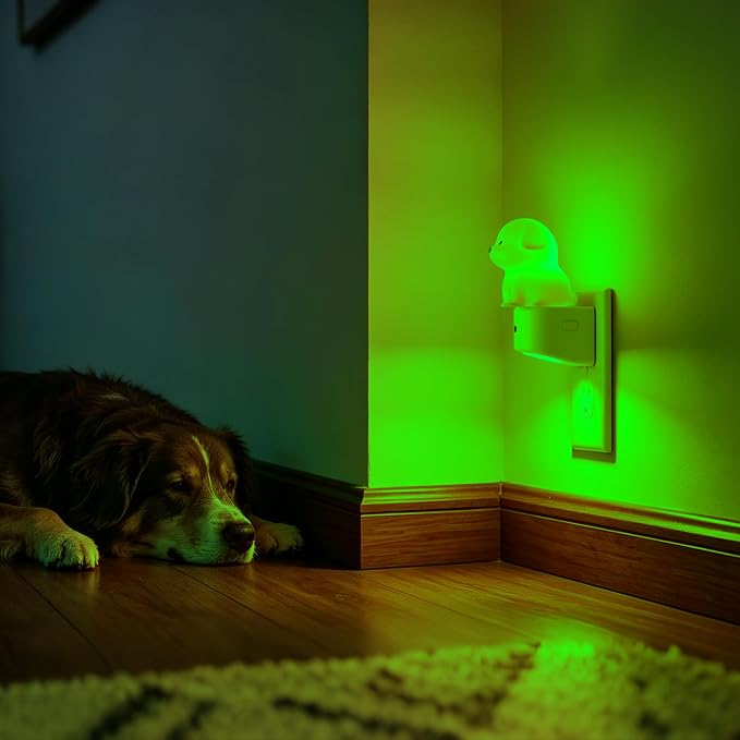 Night Light for Kids,3D Cute Puppy Kids Night Light with Sensor | Dusk to Dawn Sensor,RGB+Soft White 3000K,Plug in Night Light for Kids Room Decor,Birthday Gift Nightlight for Kids