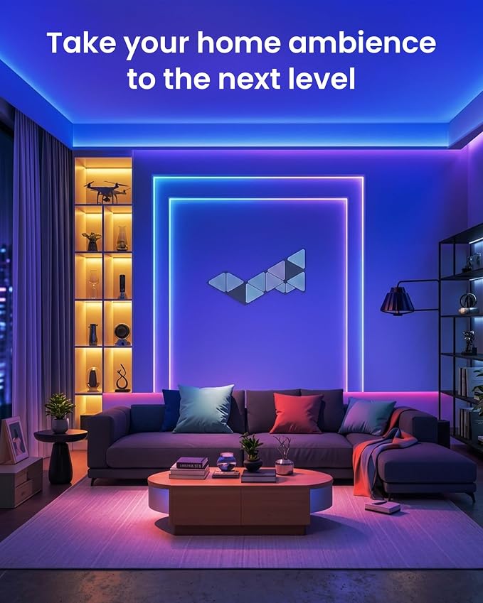 VOLIVO LED Strip Lights for Bedroom 200ft(2 Rolls of 100 ft), Smart Bluetooth RGB Light Strips with App Control & Music Sync, Color Changing LED Lights for Room, Home, Party Decor | 2 Rolls 100ft, Smart Bluetooth App Control, Music Sync, Party Home Decor
