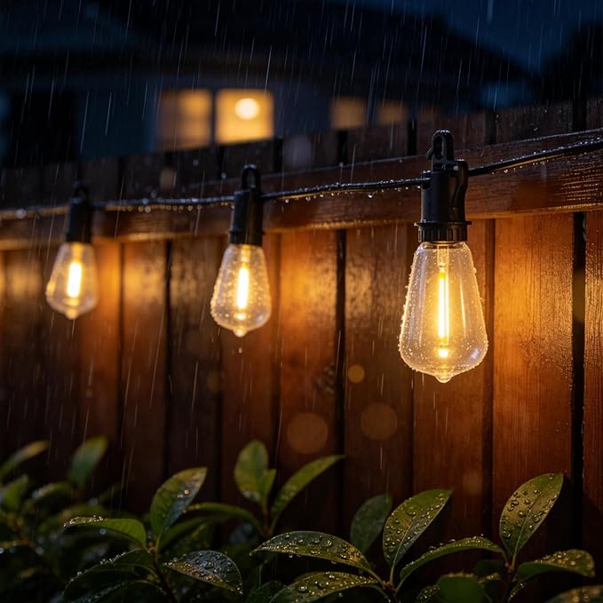 120FT Solar String Lights for Outside with 50+2 Shatterproof, Outdoor Light with Remote ST38 Vintage Edison Bulbs, Solar Lights Outdoor Waterproof Hanging Light for Outside Backyard