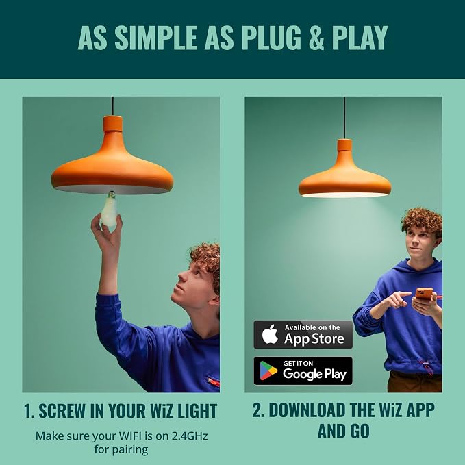 WiZ Connected 40W B12 Color LED Smart Candle-Shaped Bulb - Pack of 1 - E26- Indoor - Connects to Your Existing Wi-Fi - Control with Voice or App + Activate with Motion - Matter Compatible