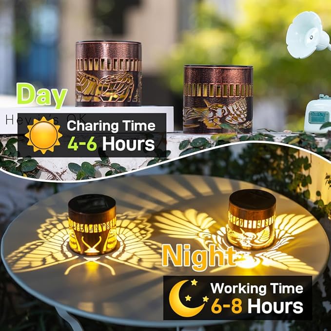 Solar Lantern Outdoor Waterproof,2 Pack Solar Lights Outdoor with Hummingbird & Butterfly Designs, Garden Decor for Patio Yard Tabletop, Unique Birthday Gifts for Women Grandma Gifts