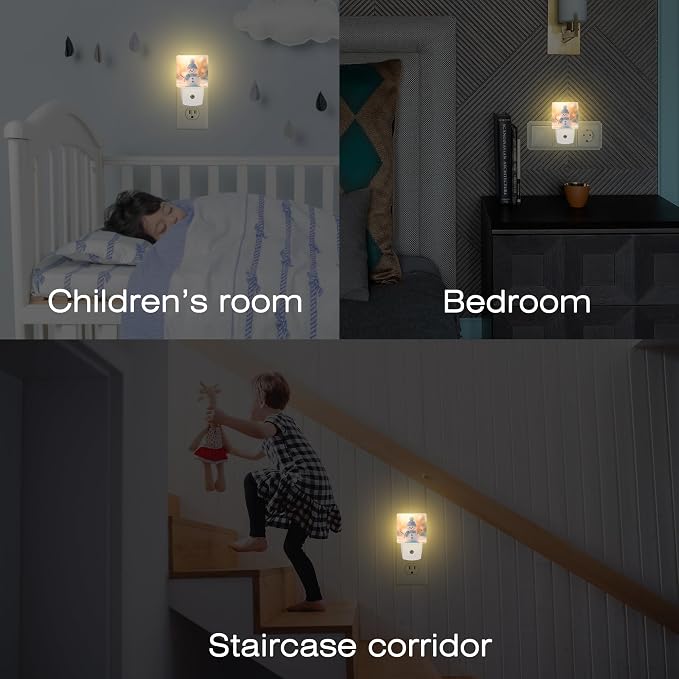 Cute Winter Snowman Night Light, Christmas Snowman in The Sun Dusk to Dawn Night Light Plug in,0.5w Energy Saving Sleep Friendly NightLight for Kids Boys Girls Home Decor