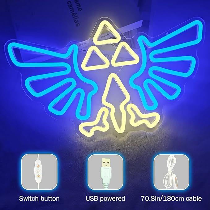 LOZ Gaming Neon Sign Dimmable Game Neon Sign for Gamer Room Decor Neon Lights for Bedroom Boys Teen Gaming Zone Party Decoration